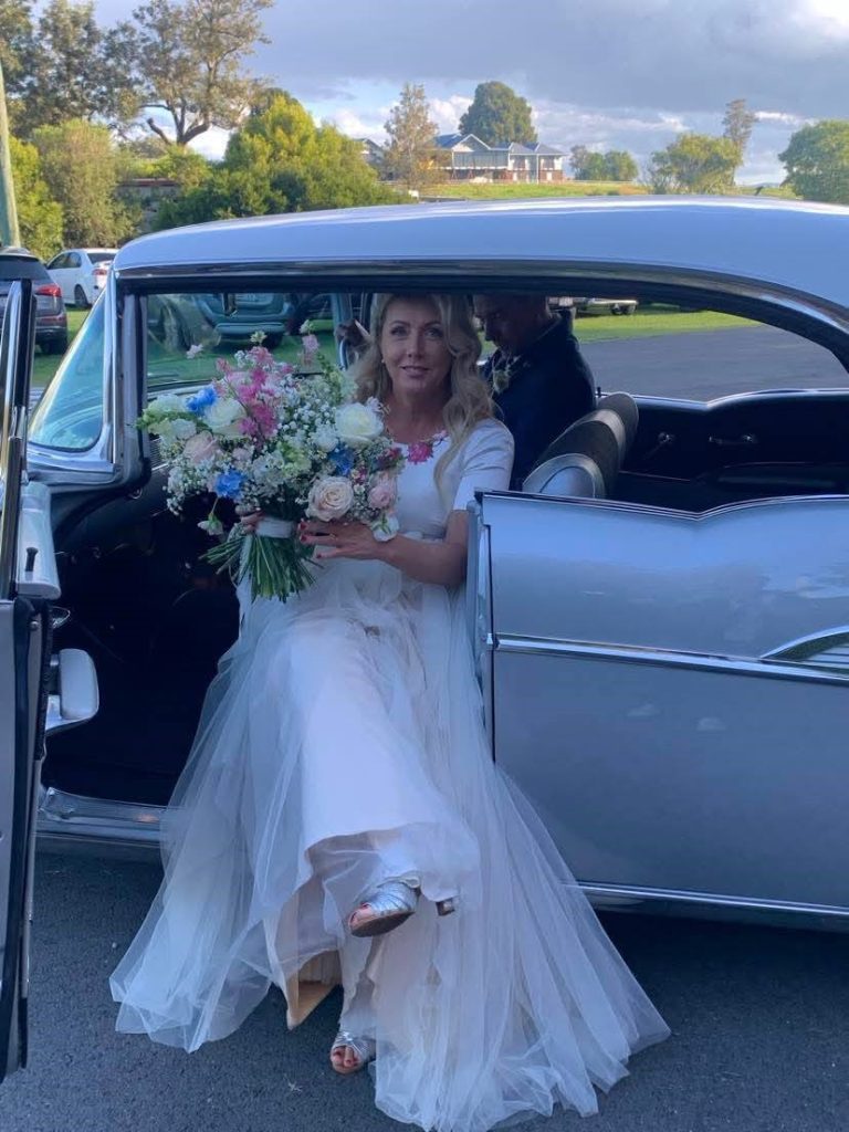 57 chev wedding car