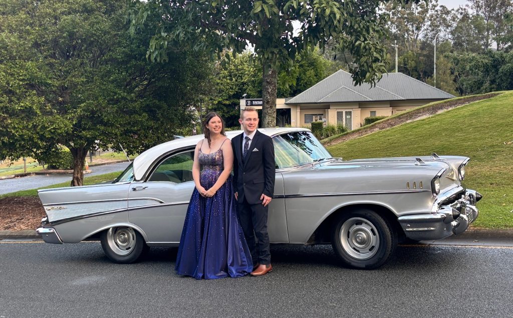 silver chev formal car