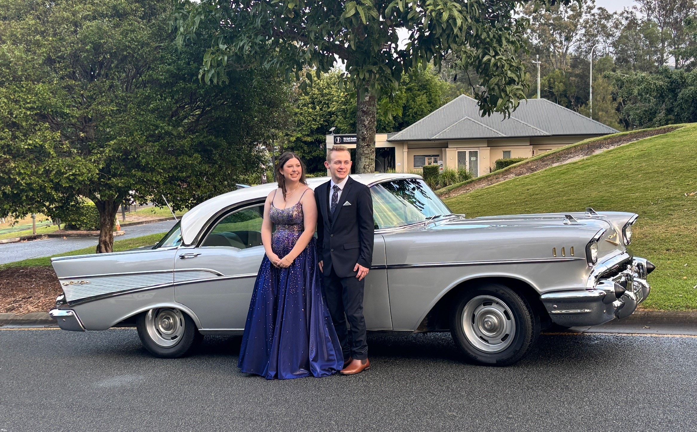 silver chev formal car