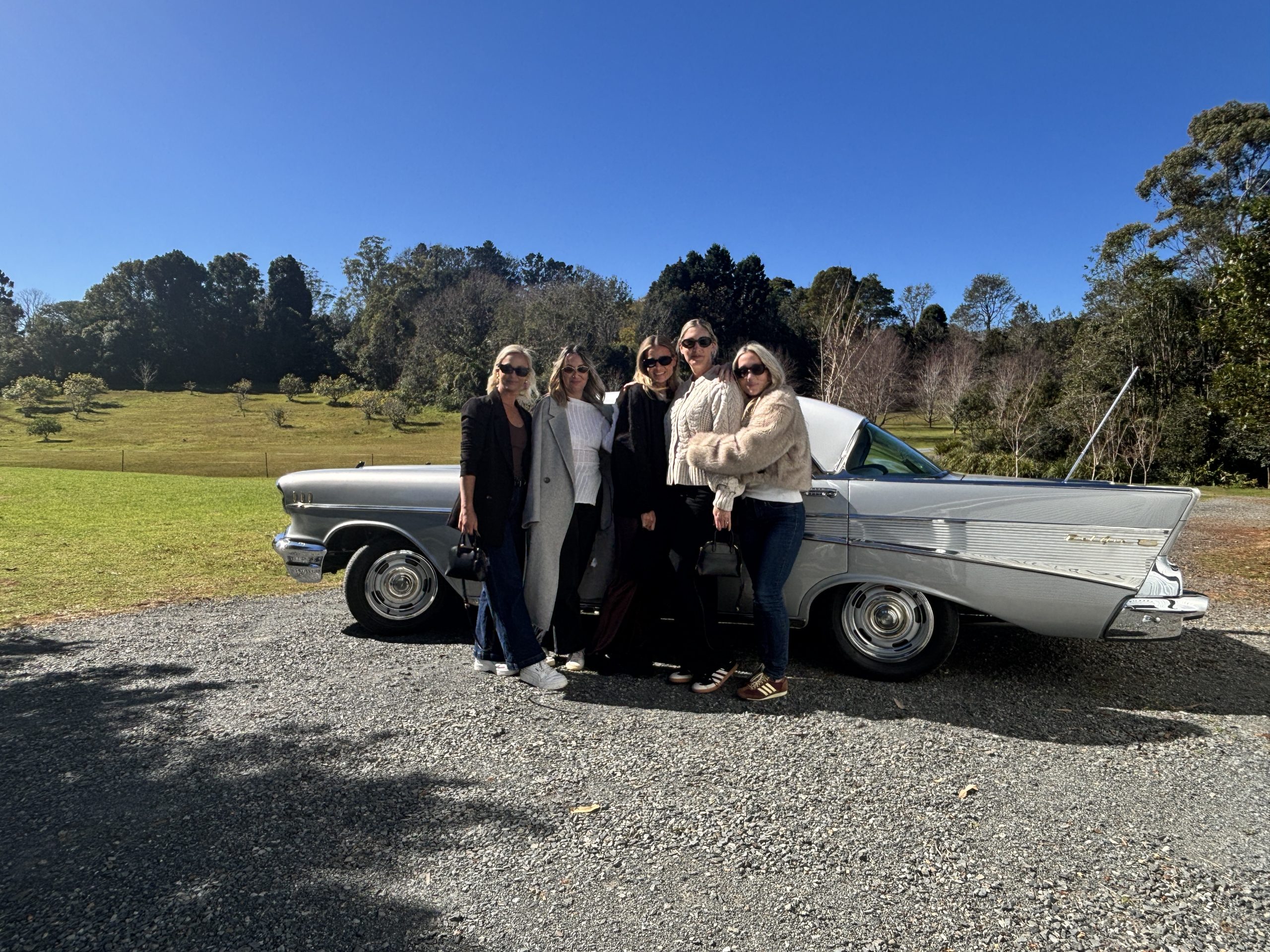 Girls weekend classic car hire 1957 Chev Bel Air.